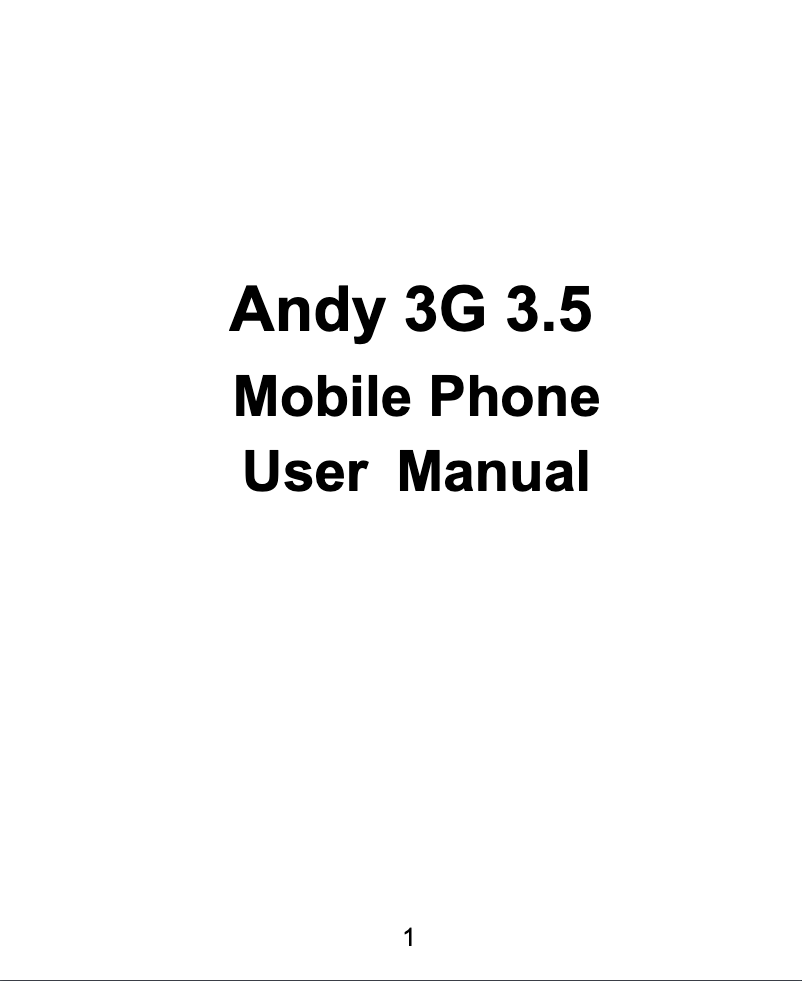 Page n°1 - Manuel utilisateur YEZZ Andy 3G 3.5