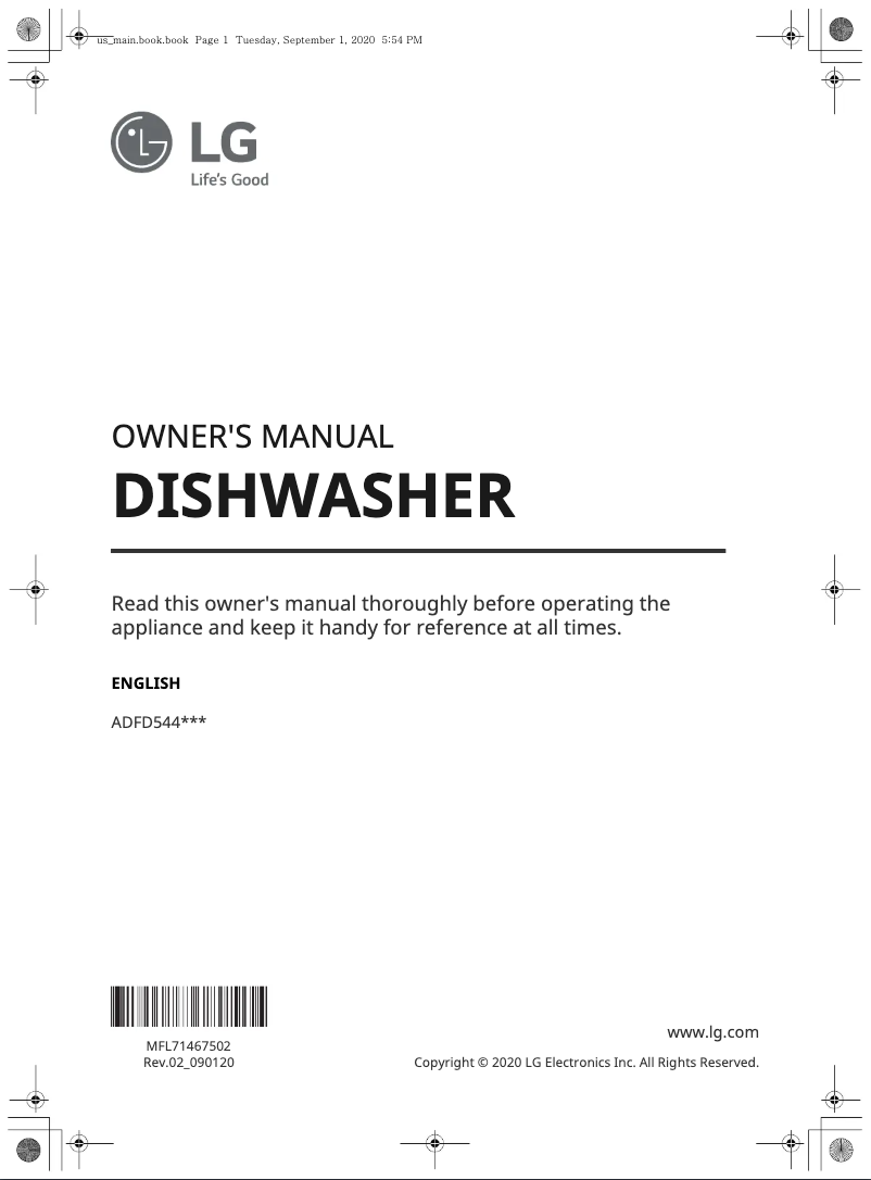 Página 1 del manual Etiqueta energética LG ADFD5448AT