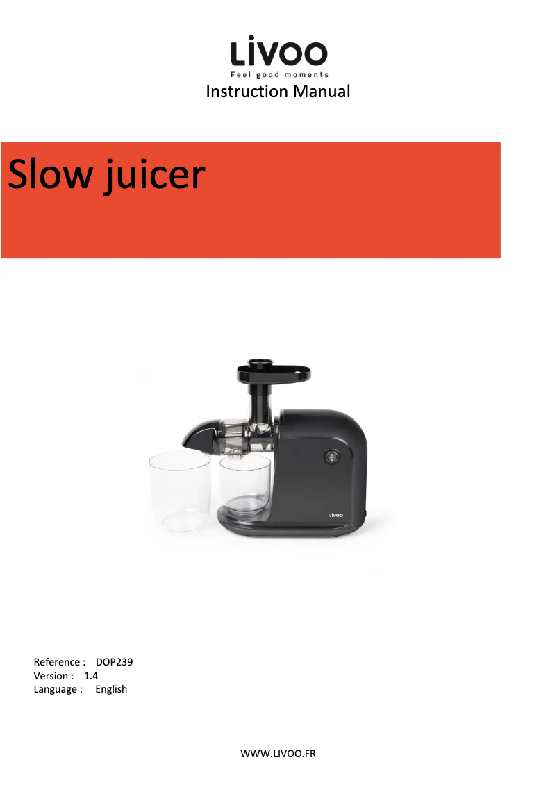 Page n°1 - Manuel utilisateur Livoo DOP239
