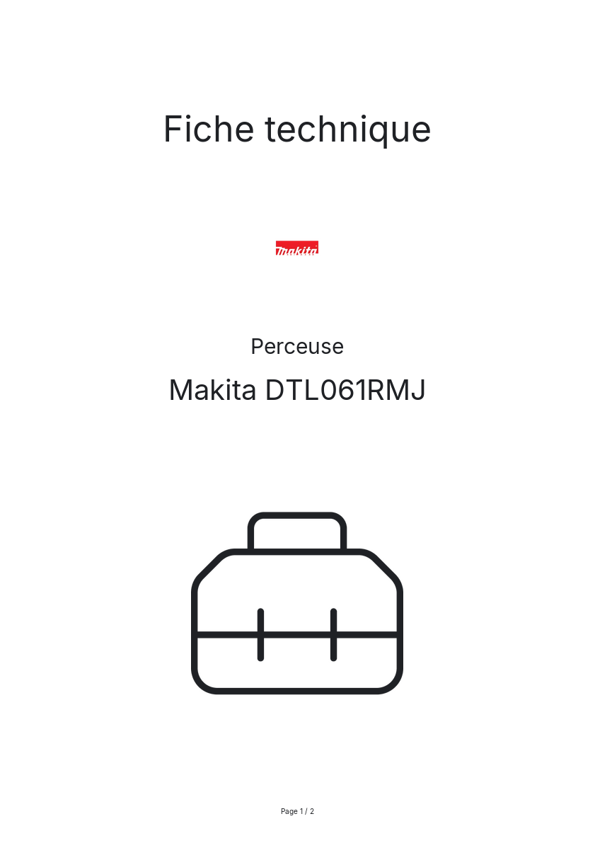 Page n°1 - Fiche technique Makita DTL061RMJ