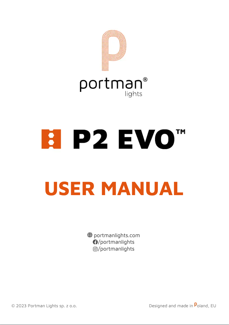 Page n°1 - Manuel utilisateur Portman P2 EVO