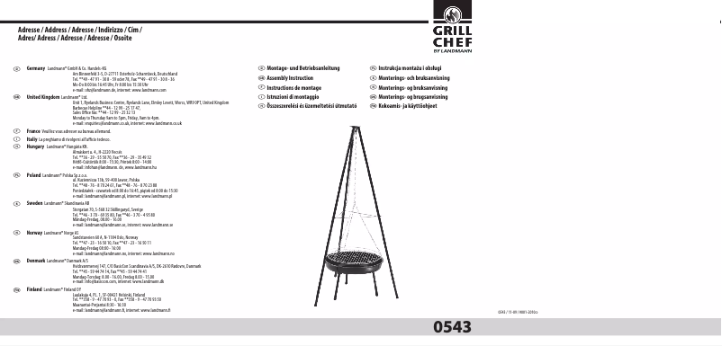 Page 1 de la notice Manuel utilisateur Landmann 0543