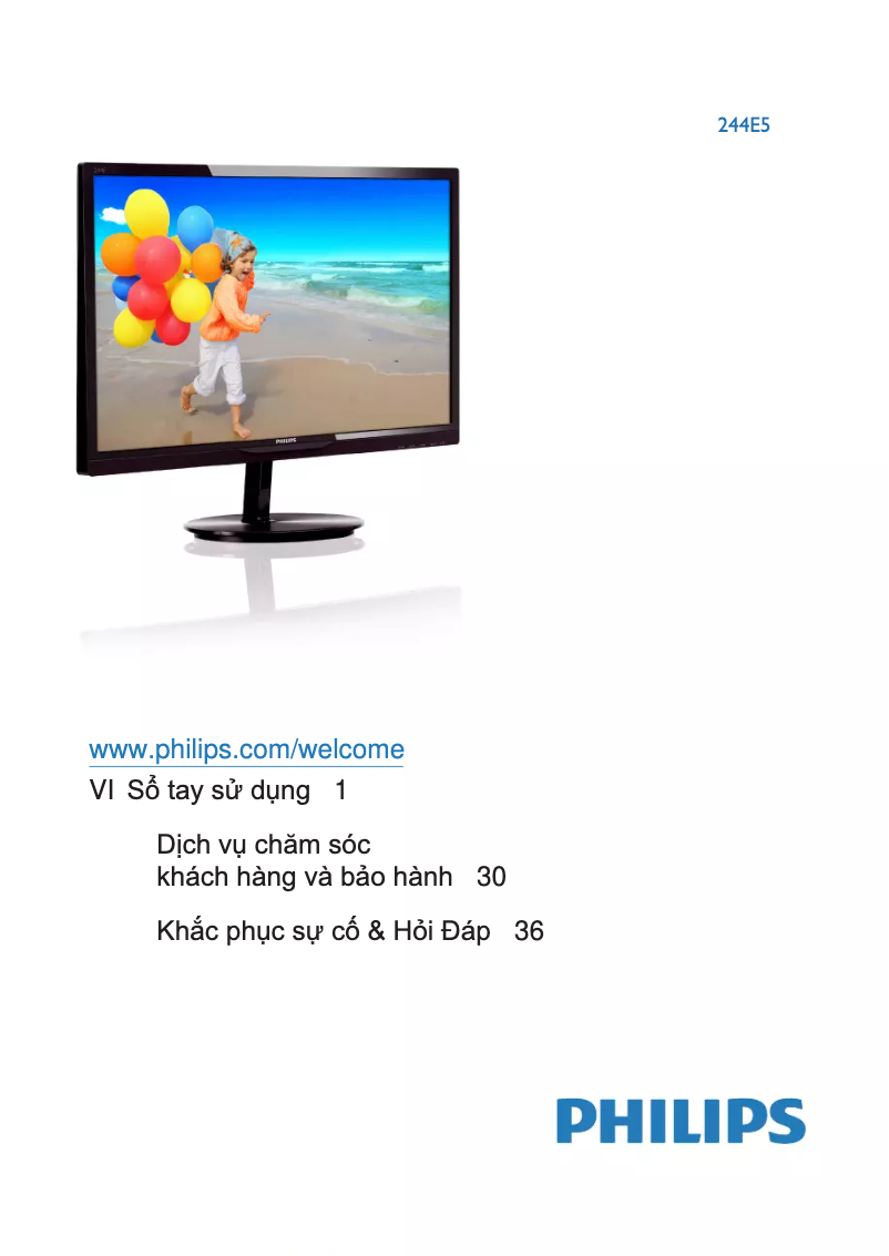 Imagen de la primera página del manual del dispositivo 244E5QHAD