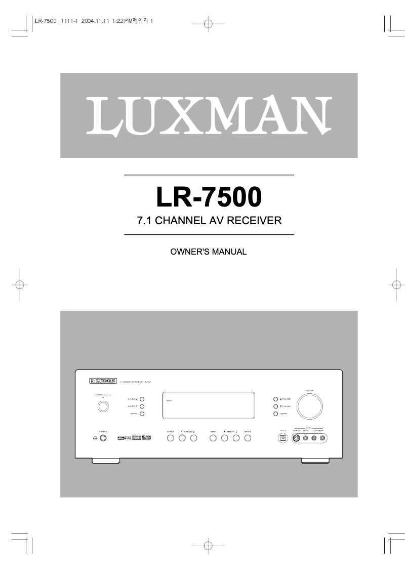 Page n°1 - Manuel utilisateur Luxman LR-7500
