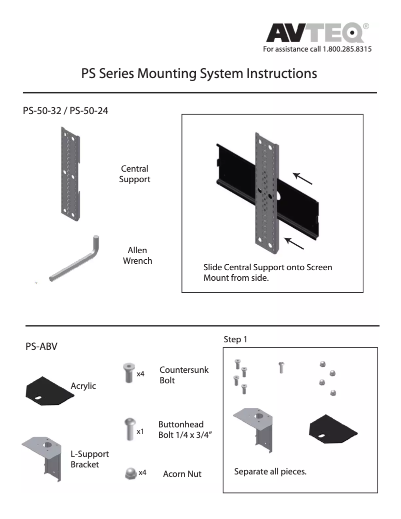 Page n°1 - Manuel utilisateur Avteq PS-100L-ABV