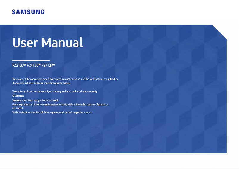 Page n°1 - Manuel utilisateur Samsung F24T374FWN