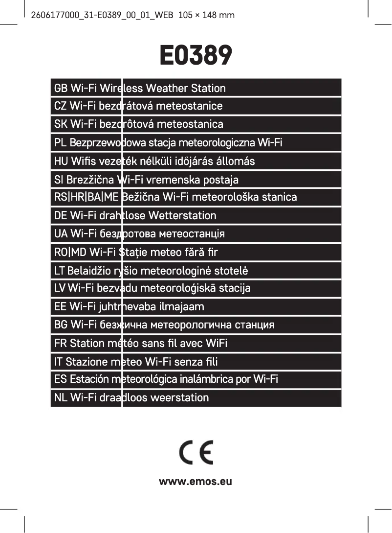 Page 1 de la notice Manuel utilisateur Emos E0389