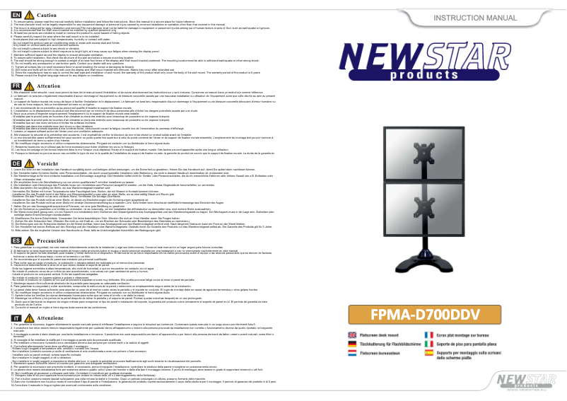 Page 1 of the manual User Manual Newstar FPMA-D700DDV