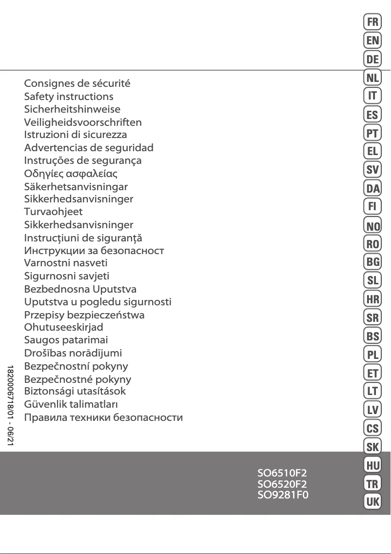 Image de la première page du manuel de l'appareil Mini Excel Aqua SO9281