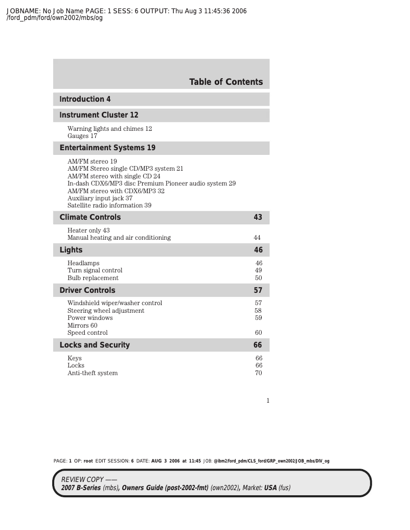 Image de la première page du manuel de l'appareil B4000 Truck (2007)
