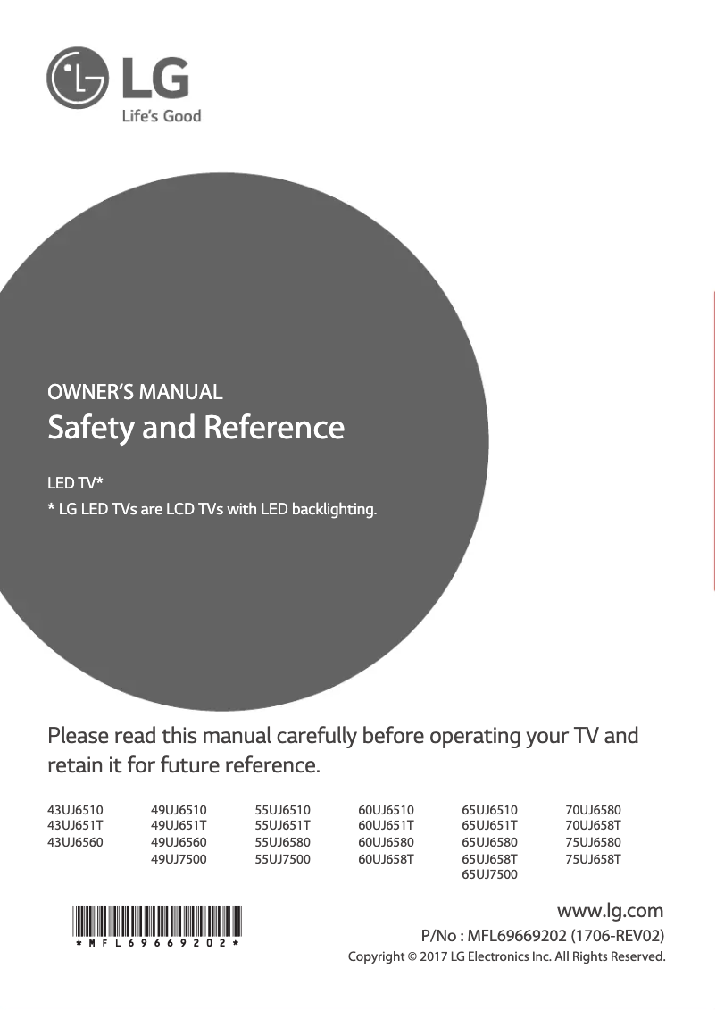 Página 1 del manual Manual de usuario LG 49UJ6560-SB