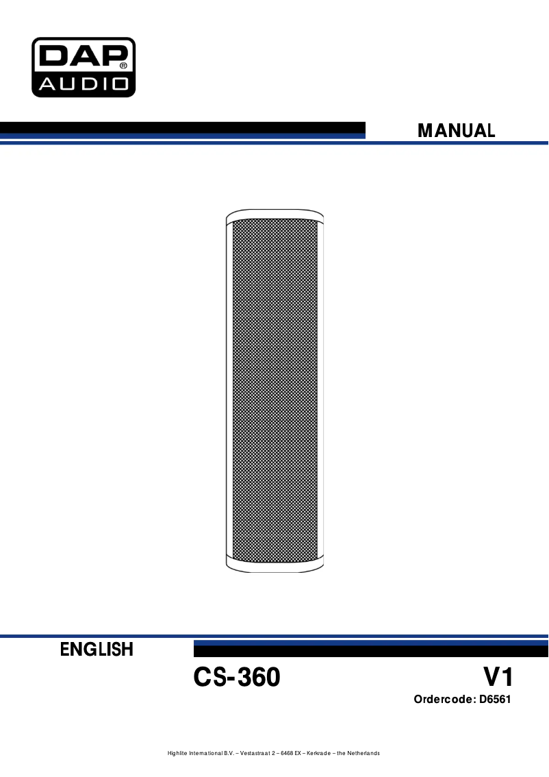 Image de la première page du manuel de l'appareil CS-360