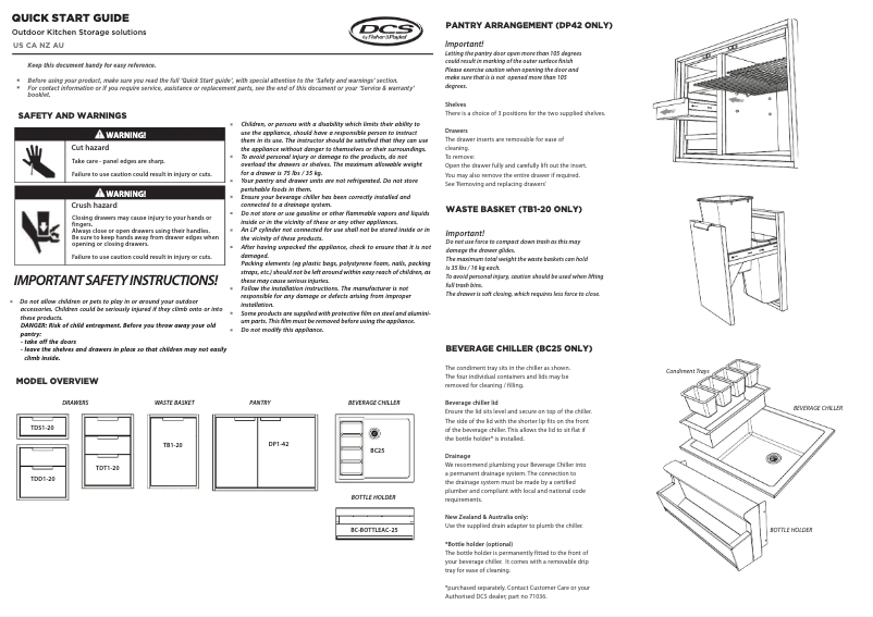 Page 1 de la notice Guide de démarrage rapide DCS TDD1-20