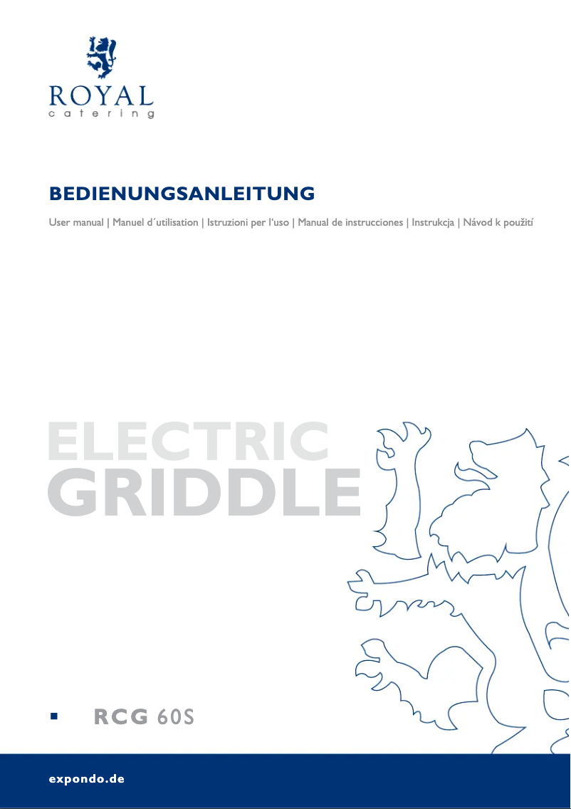 Page 1 de la notice Manuel utilisateur Royal Catering RCG 60S