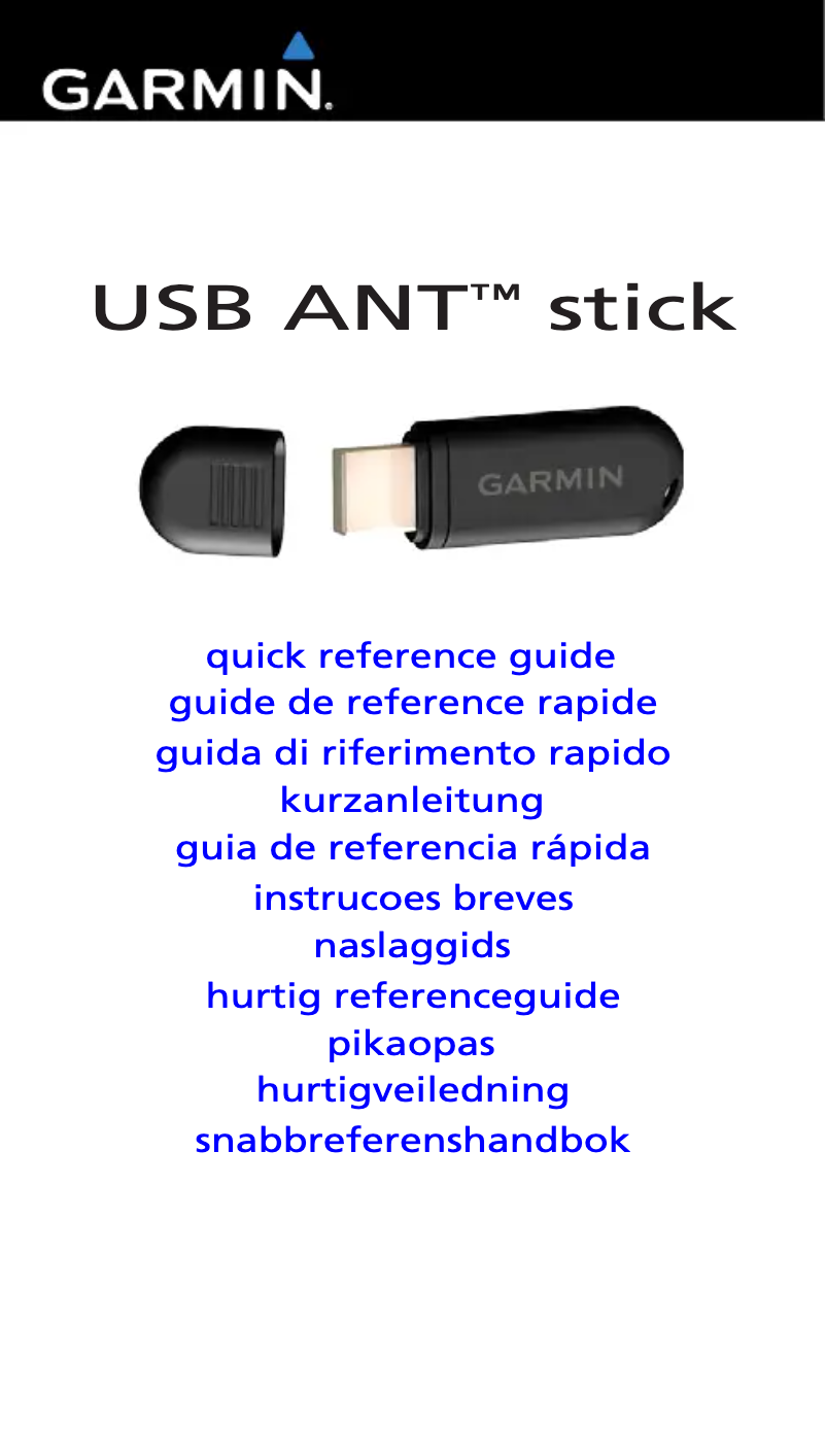 Page 1 of the manual User Manual Garmin ANT+
