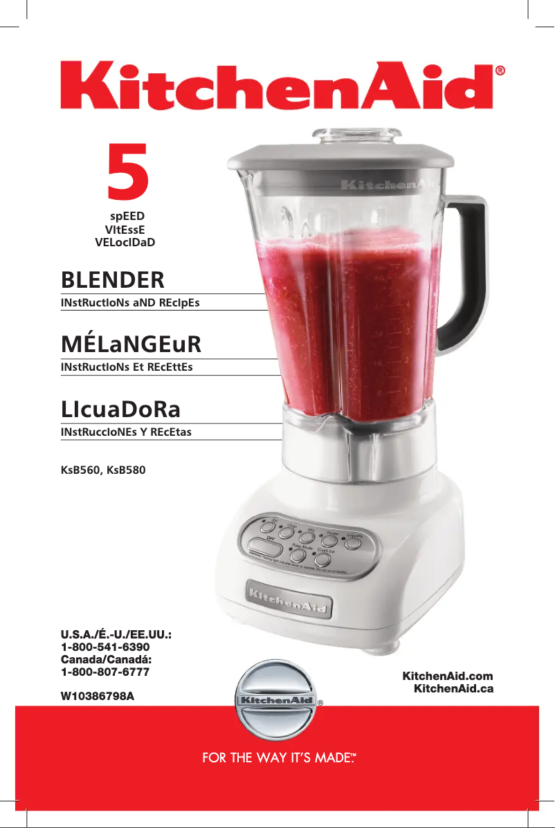 Page n°1 - Manuel utilisateur KitchenAid RKSB560AC