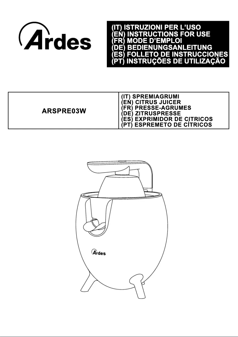 Página 1 del manual Manual de usuario Ardes Juice ART ARSPRE03