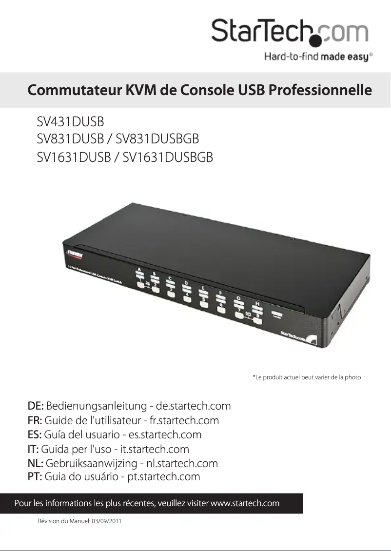 Image de la première page du manuel de l'appareil SV1631DUSB