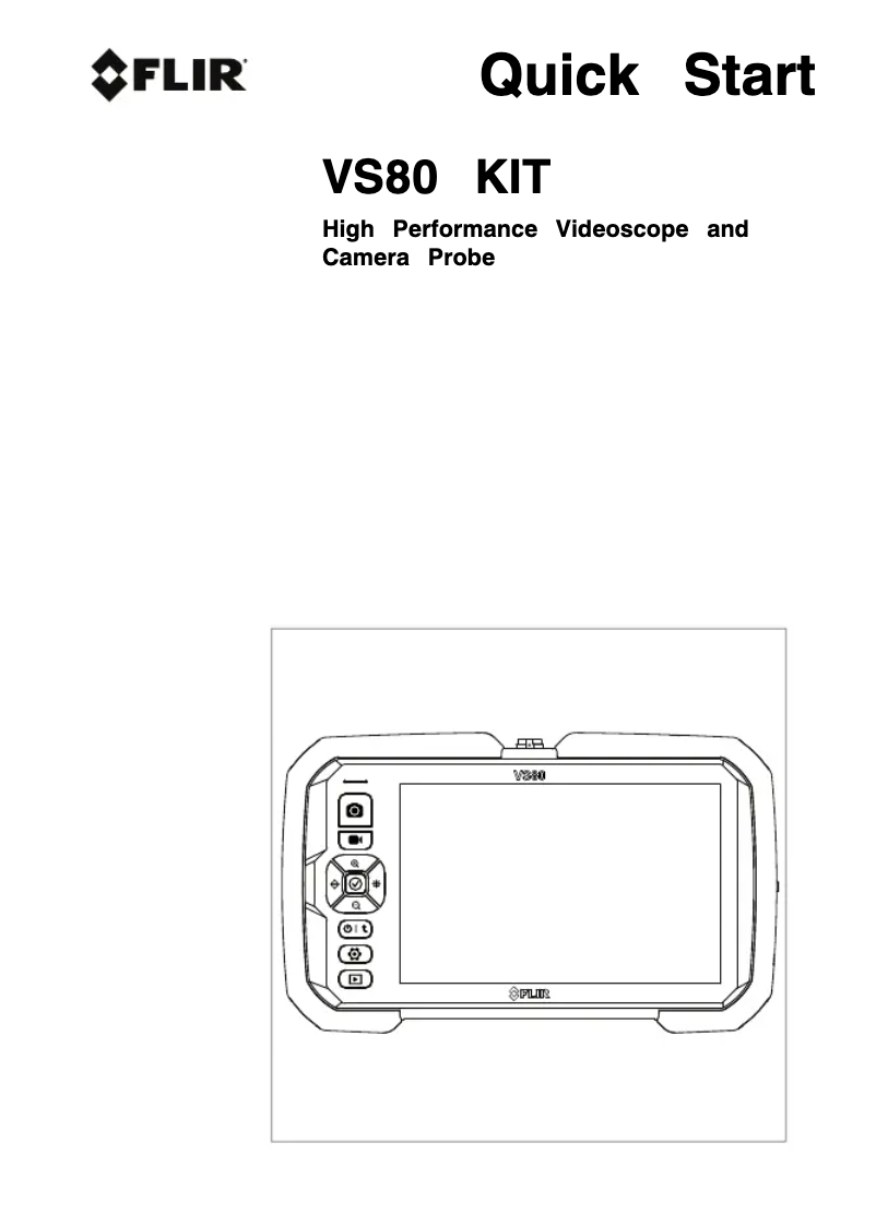 Page 1 de la notice Guide de démarrage rapide FLIR VS80