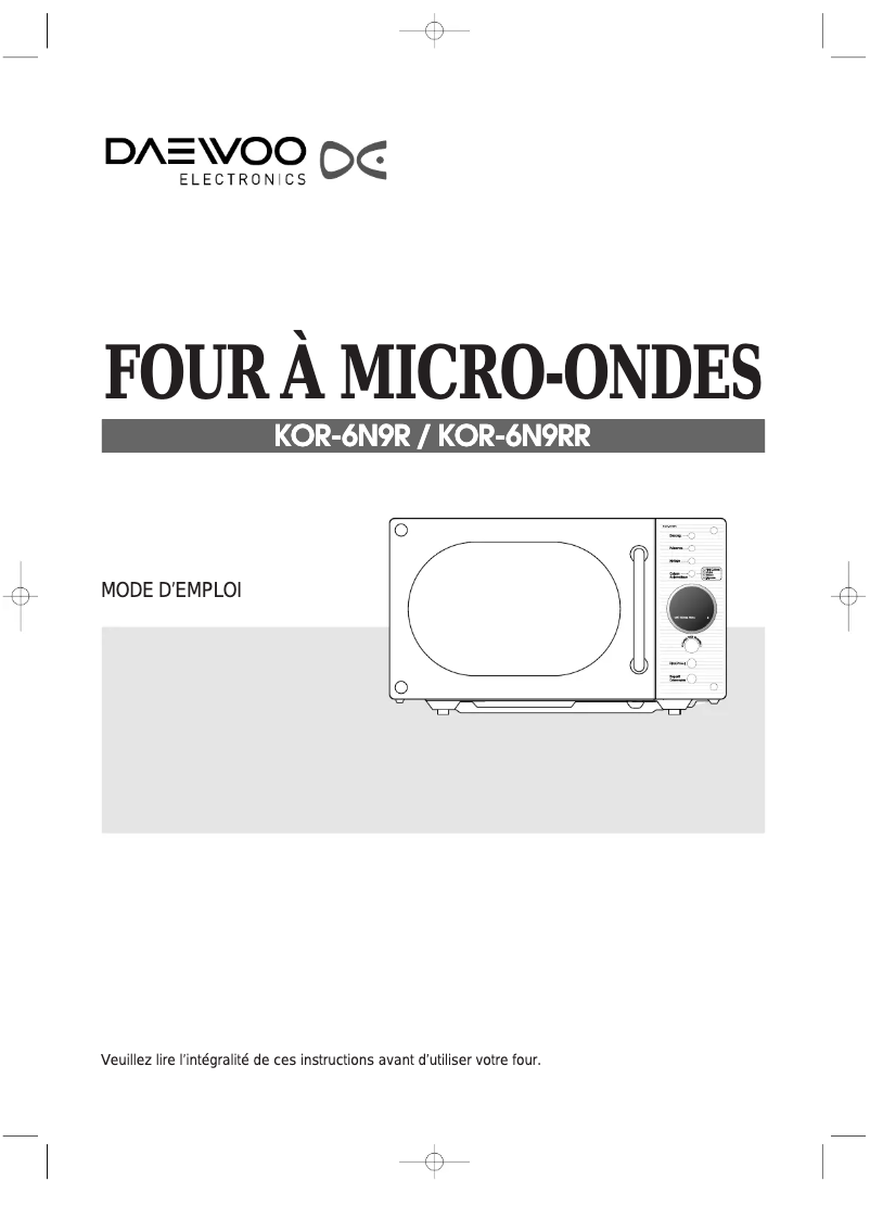 Página 1 del manual Manual de usuario Daewoo KOR-6N9R