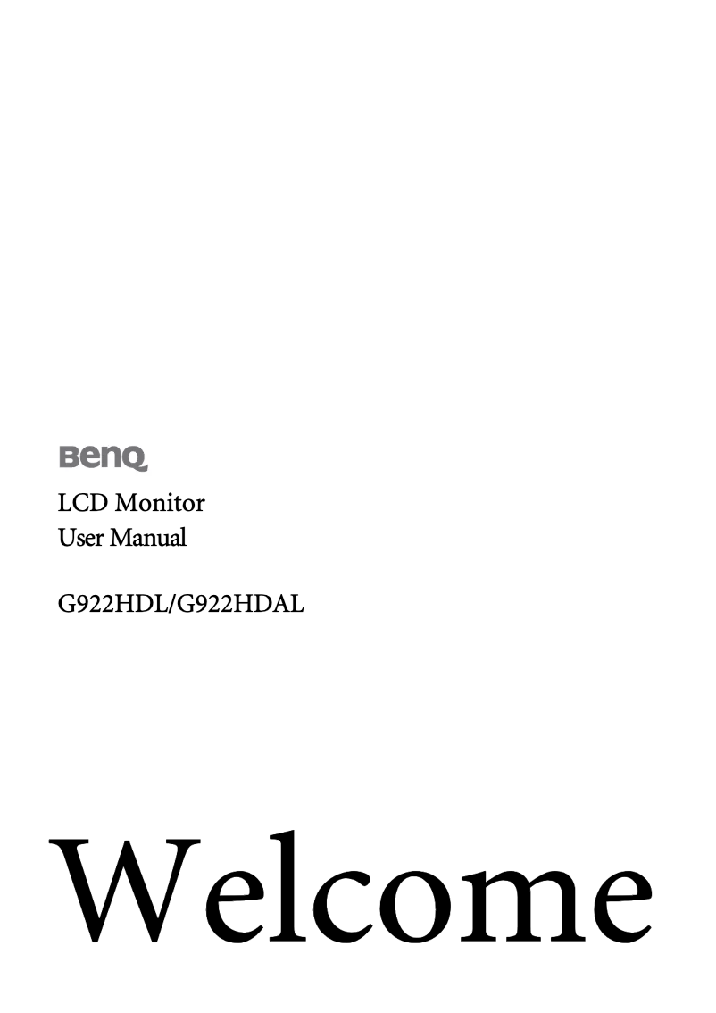 Page n°1 - Manuel utilisateur BenQ 9H.L3JLN.I8E