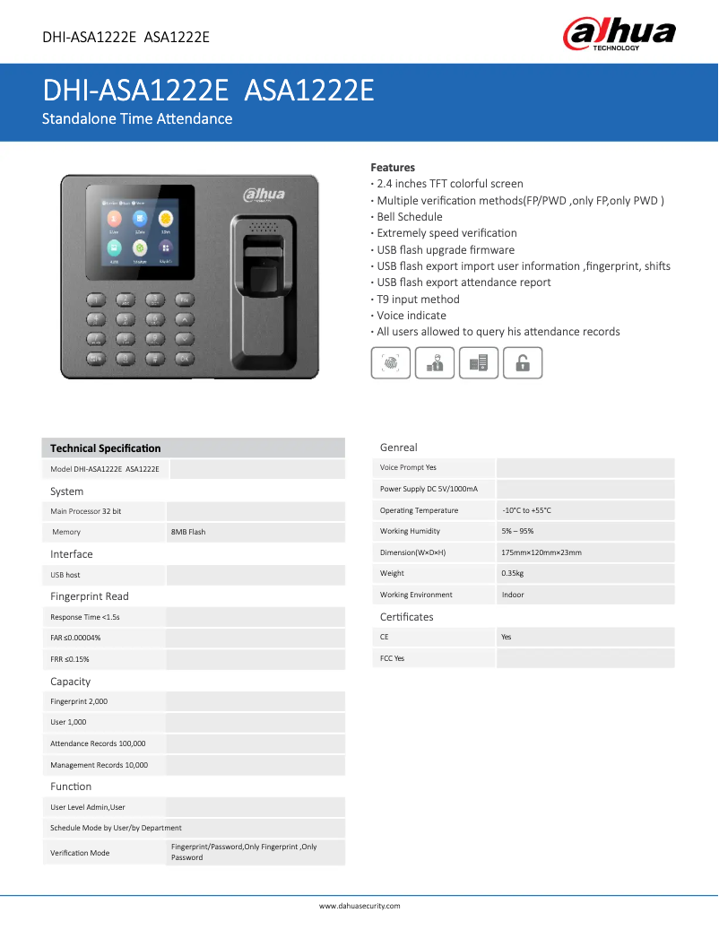 Image de la première page du manuel de l'appareil ASA1222E