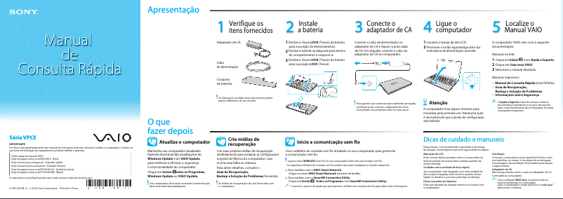 Image de la première page du manuel de l'appareil Vaio VPCEA43