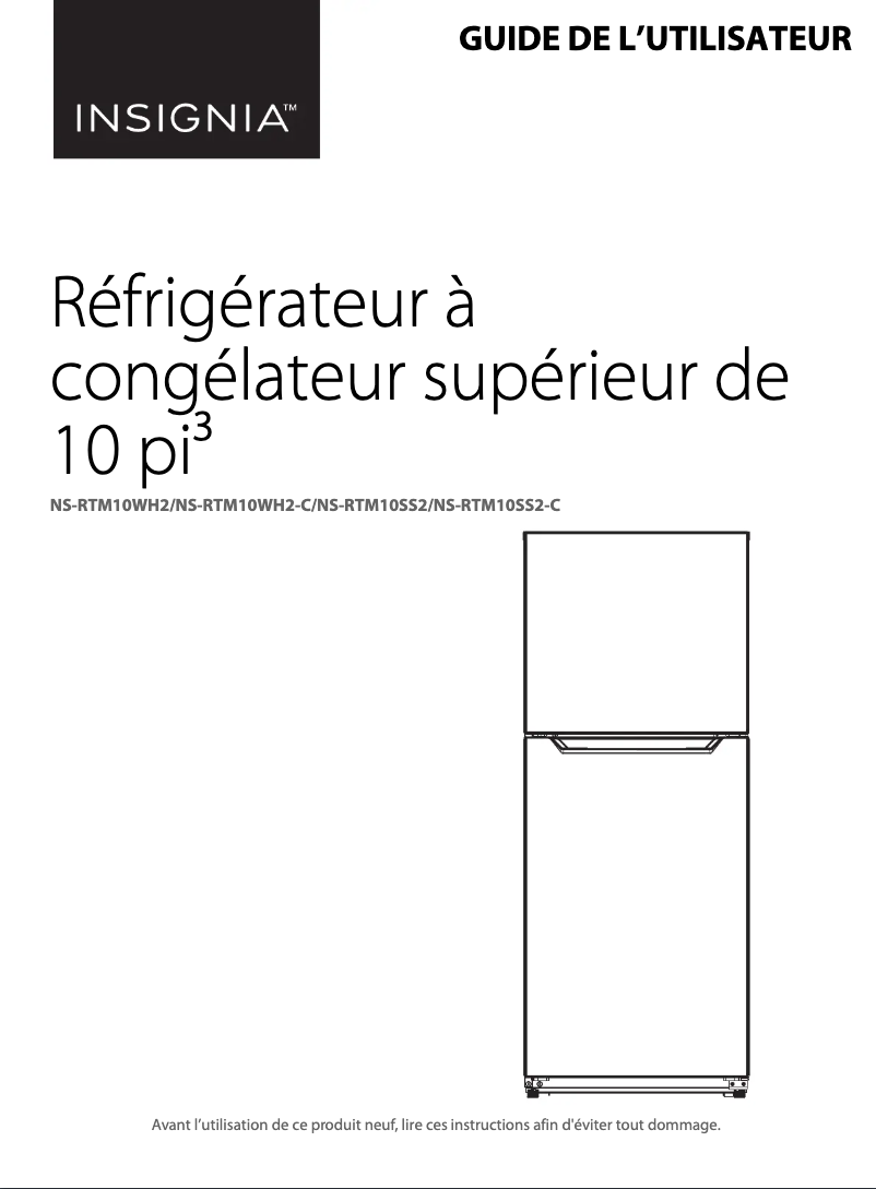 Page n°1 - Manuel utilisateur Insignia NS-RTM10SS2