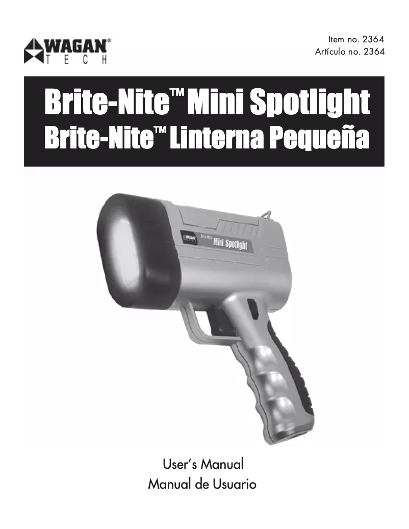 Página 1 del manual Manual de usuario WAGAN Brite-Nite Mini Spotlight