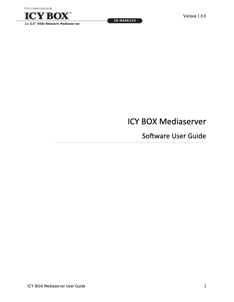 Página 1 del manual Manual de usuario Raidsonic IB-NAS6210