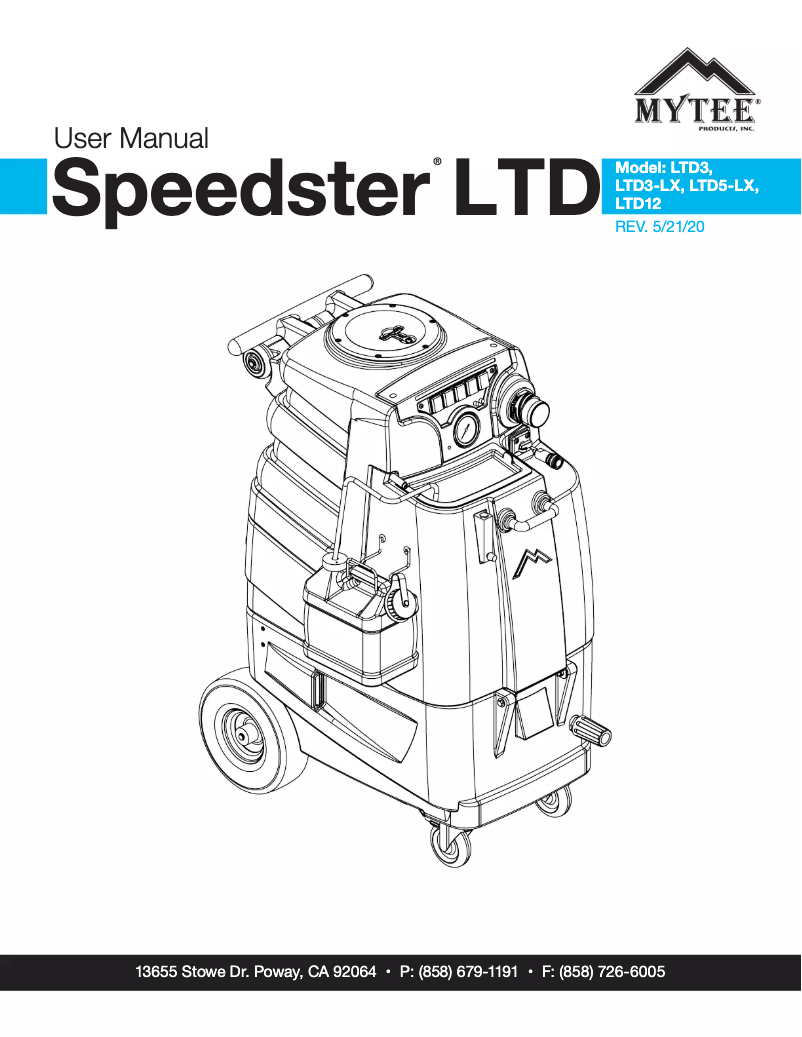 Page n°1 - Manuel utilisateur Mytee Speedster LTD12