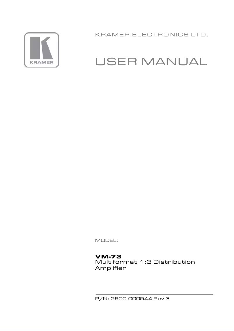 Página 1 del manual Manual de usuario Kramer VM-73