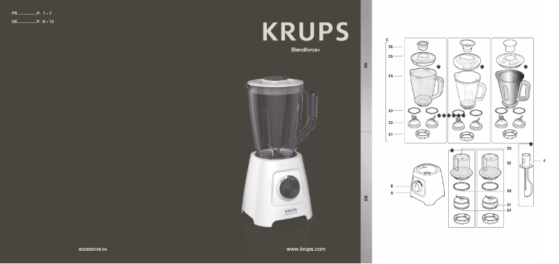 Page n°1 - Manuel utilisateur Krups Blendforce KB420110