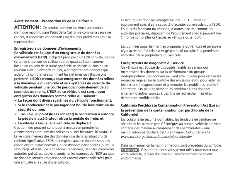 Image de la première page du manuel de l'appareil MDX (2015)