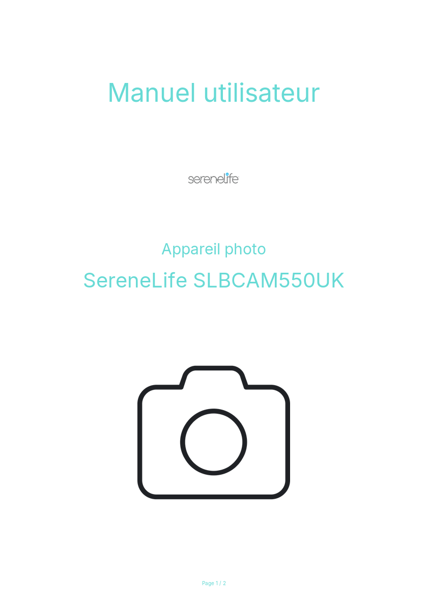 Page n°1 - Manuel utilisateur SereneLife SLBCAM550UK
