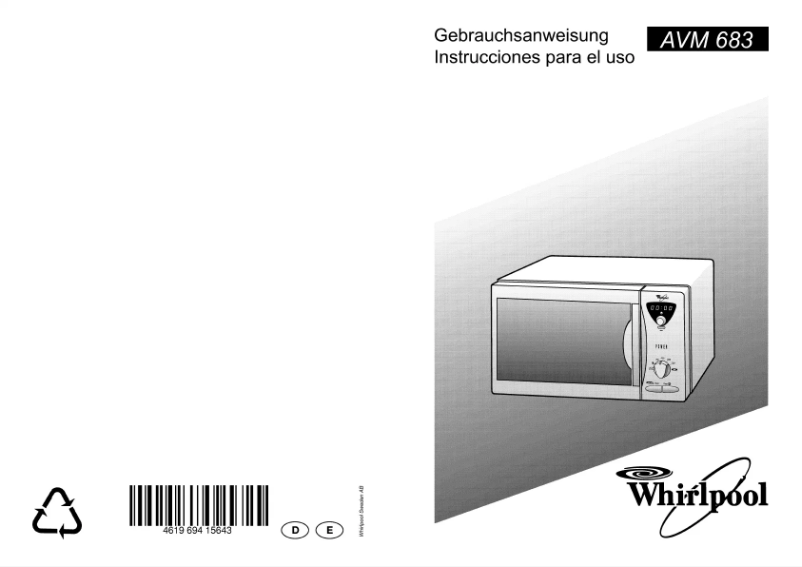 Page n°1 - Manuel utilisateur Whirlpool AVM 683 IX