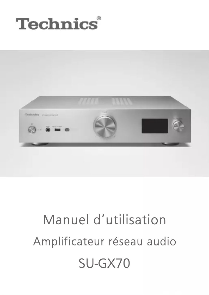 Image de la première page du manuel de l'appareil SU-GX70