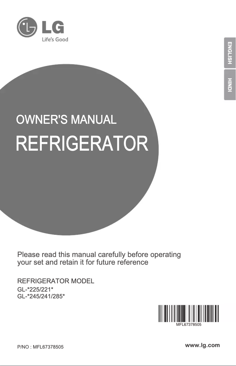 Página 1 del manual Manual de usuario LG GL-241BNDE5
