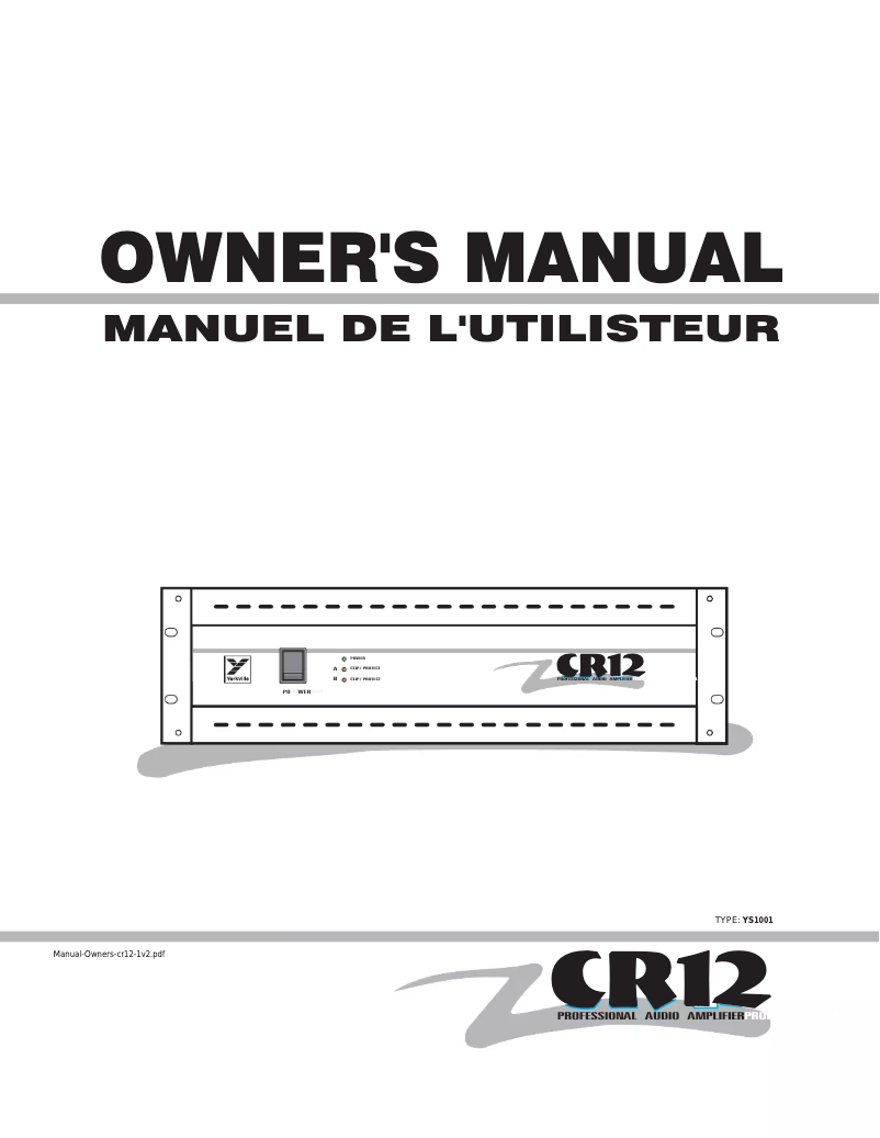 Page n°1 - Manuel utilisateur Yorkville CR12