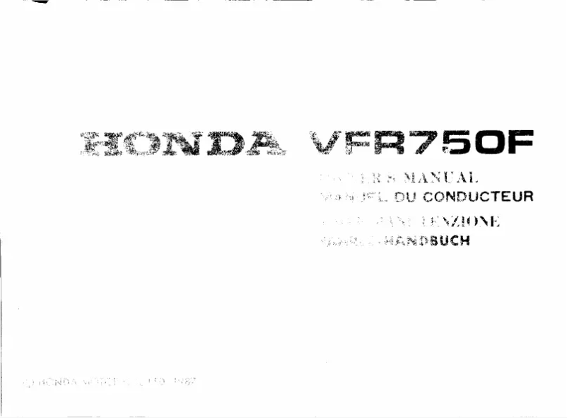 Page n°1 - Manuel utilisateur Honda VFR750F (1987)