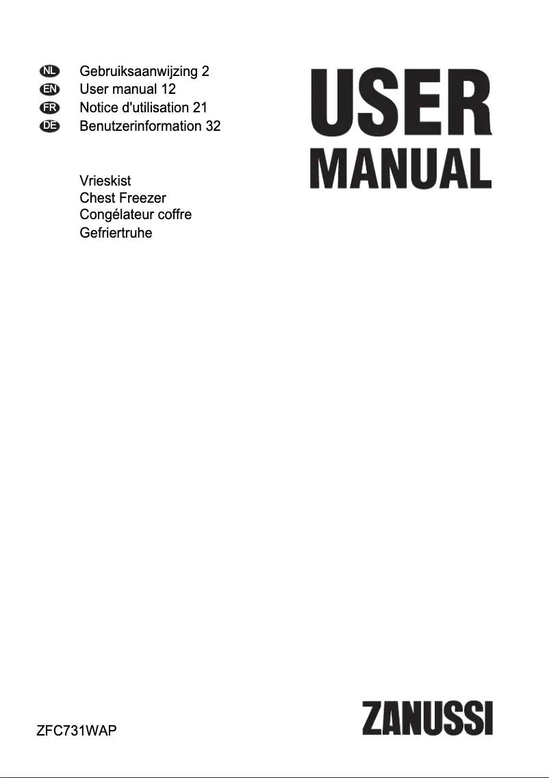 Image de la première page du manuel de l'appareil ZFC731WAP