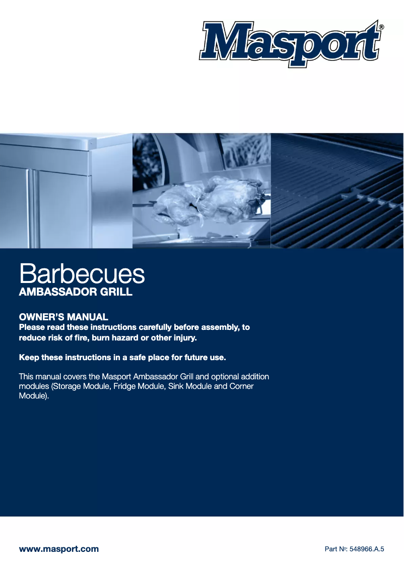 Image de la première page du manuel de l'appareil Ambassador Grill