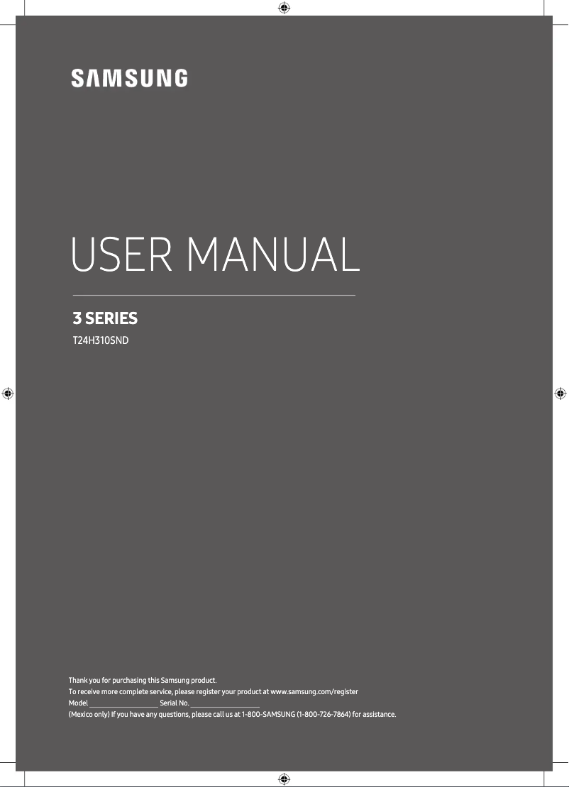 Page 1 de la notice Manuel utilisateur Samsung T24H310SND