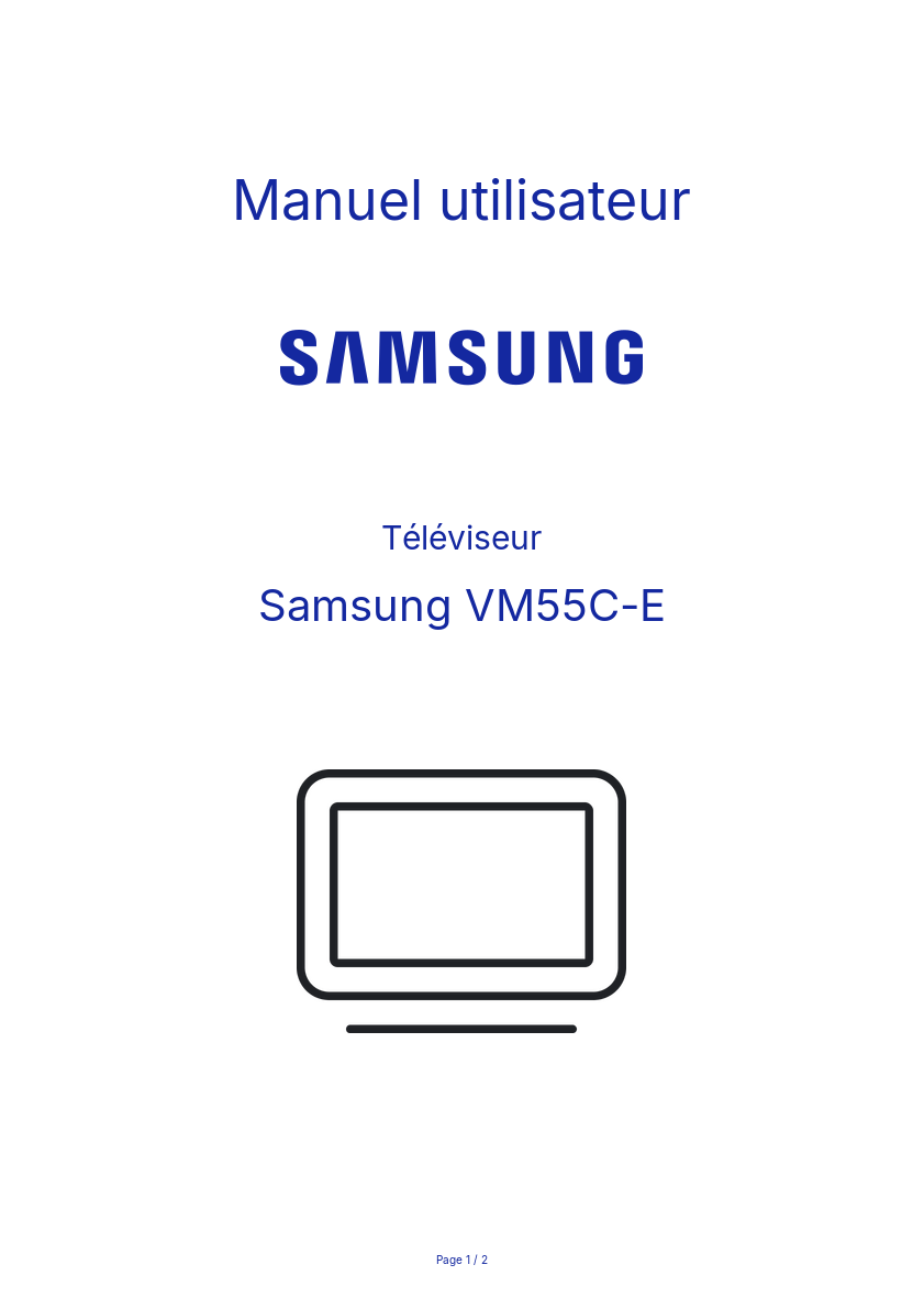 Page n°1 - Manuel utilisateur Samsung VM55C-E