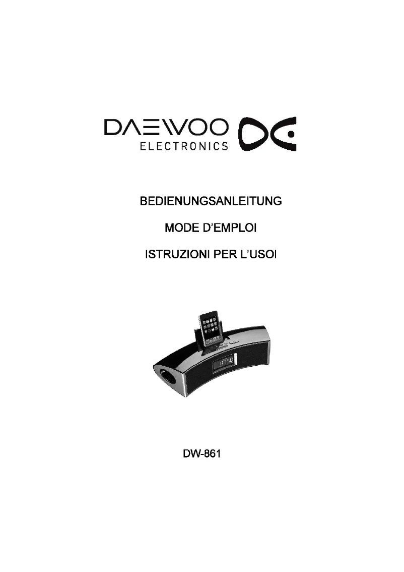 Image de la première page du manuel de l'appareil DW-861