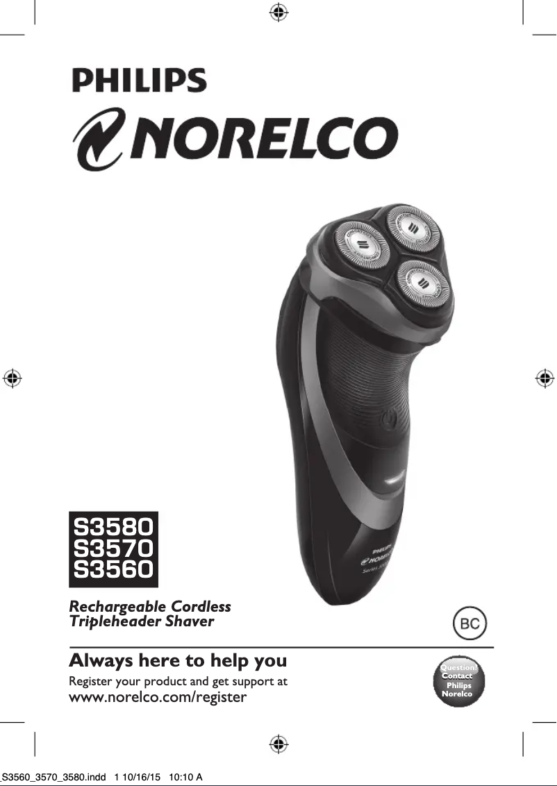 Page n°1 - Manuel utilisateur Philips Series 3000 S3570