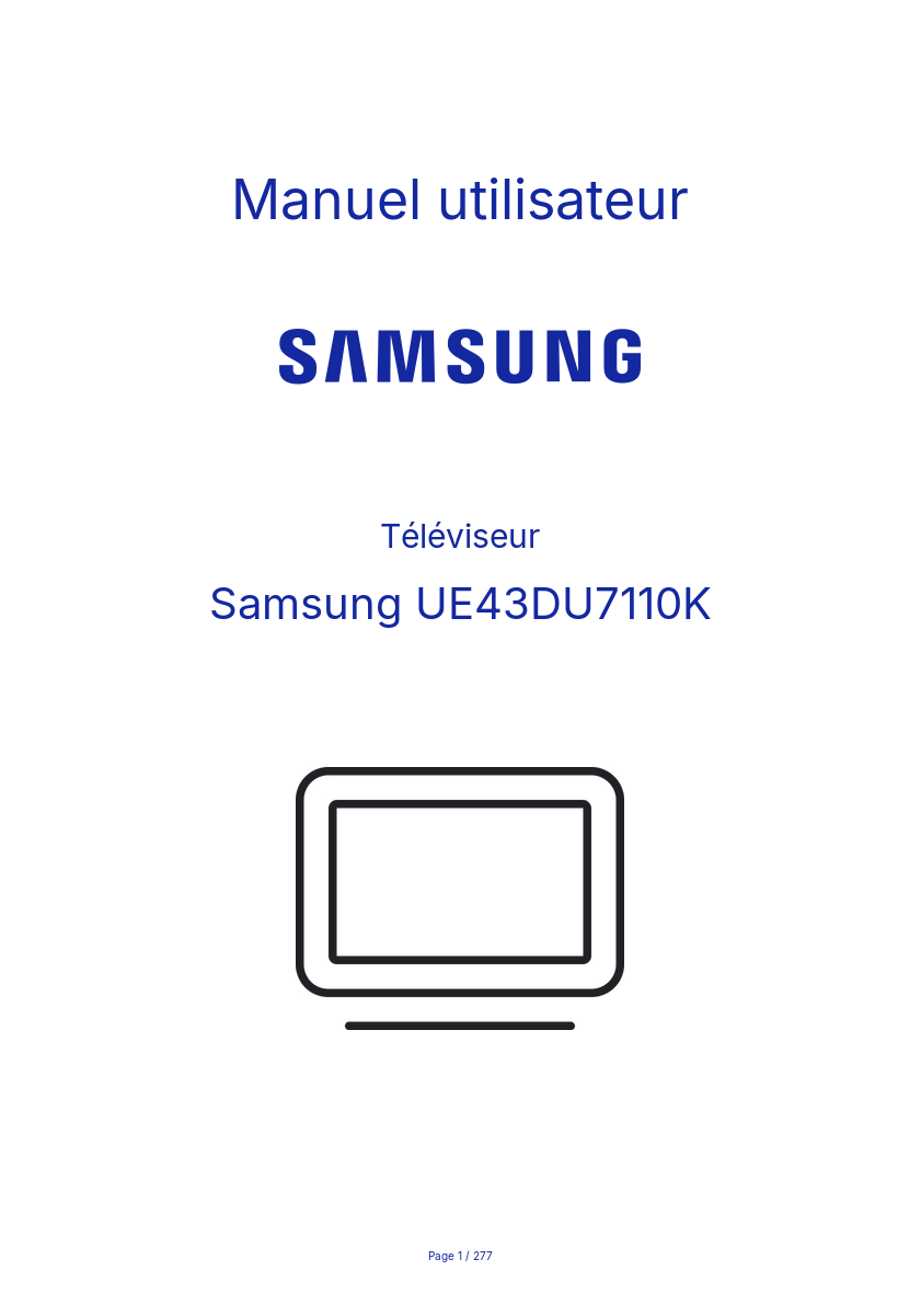 Page n°1 - Manuel utilisateur Samsung UE43DU7110K