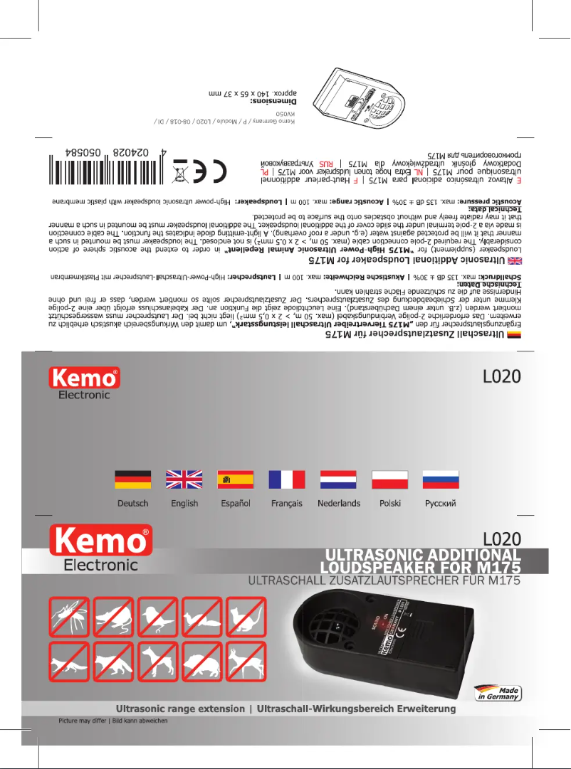 Imagen de la primera página del manual del dispositivo L020