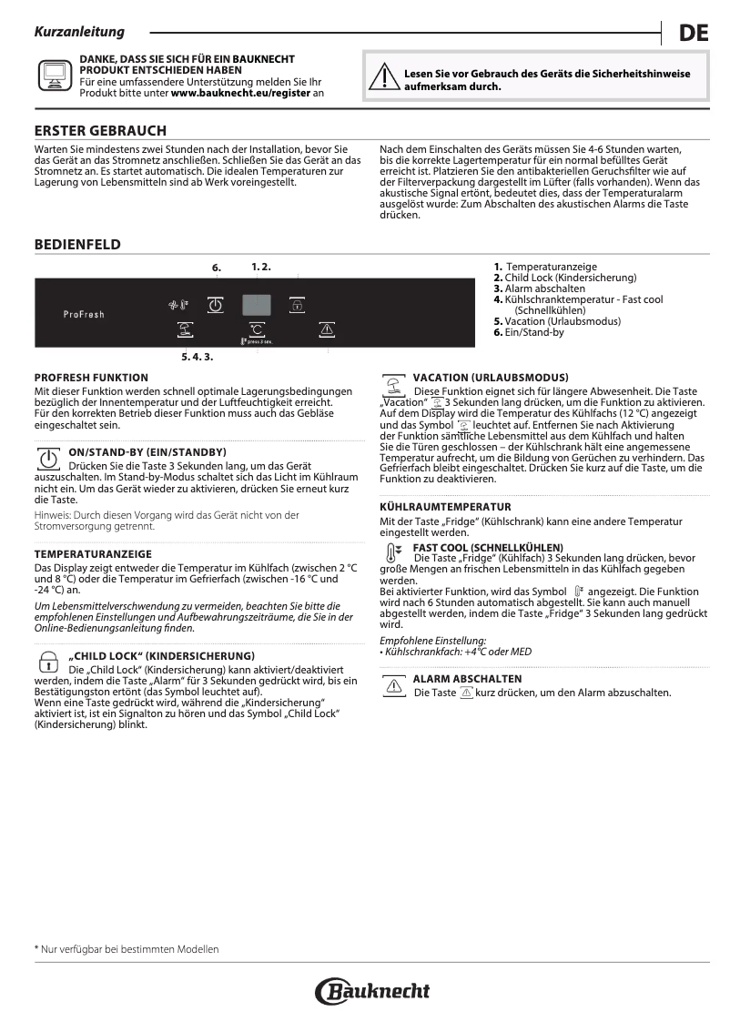 Page n°1 - Manuel utilisateur Bauknecht KSI 18GF2 P0