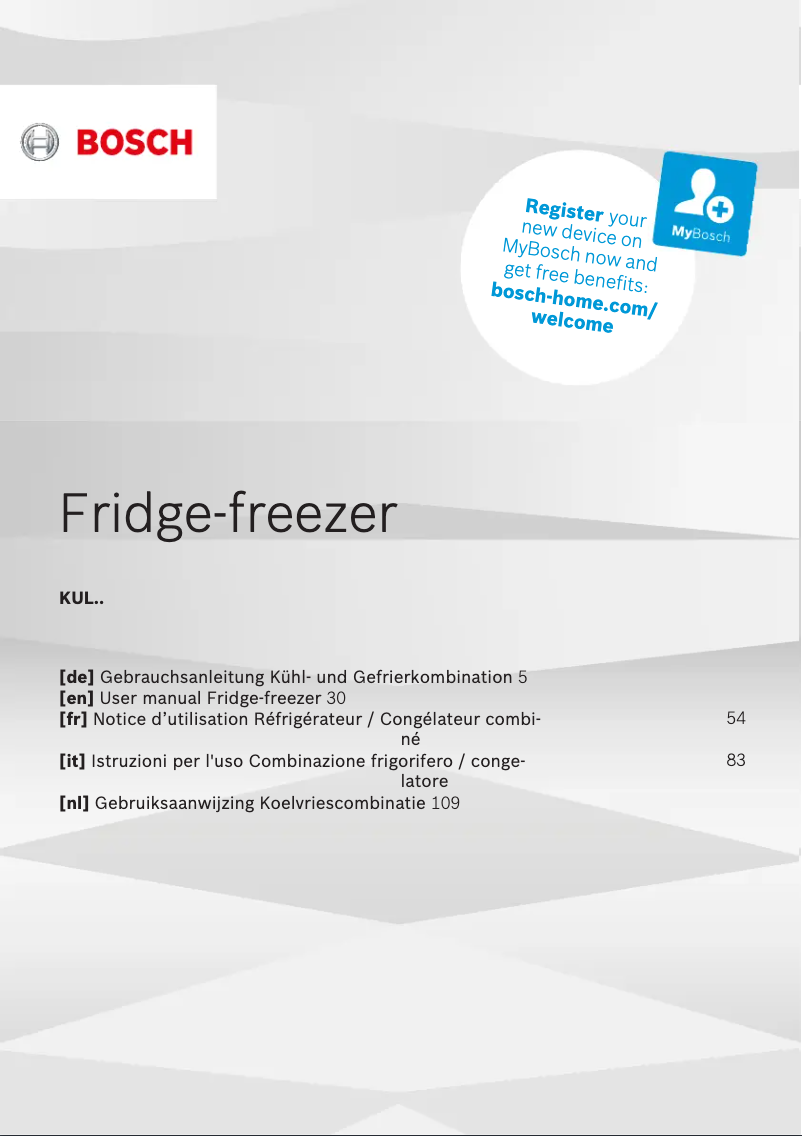 Page n°1 - Manuel utilisateur Bosch KUL15AFF0